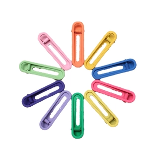Set of 10 matte candy color hollow hair clips in a radial circular arrangement