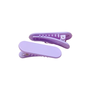 Lot de deux barrettes à cheveux violet pastel de style bec de canard pour femmes