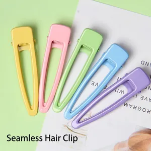 Lot de 5 barrettes à cheveux sans trace de 6,5 cm de couleurs macaron et forme goutte