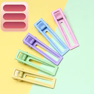 Barrettes à Cheveux en Métal Rectangle Creux Couleur Macaron Pinces à Cheveux Bec de Canard Mates Accessoires Quotidien