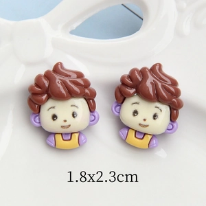 Statuine di cartoni animati in resina per fai da te e fermagli, 1,8x2,3 cm, set da due