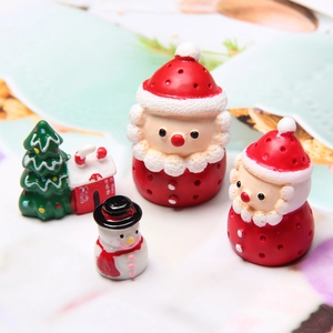 Mini Christmas Santa Claus Snowman Resin Ornaments For Micro Landscape DIY Decoration Home Desk Festive Miniature Figurines
