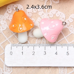 Grands pendentifs champignon en résine pour colliers DIY avec pois blancs et anneaux