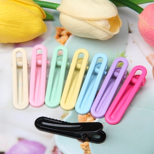 Candy Color U-Shaped Seamless Hair Clips Alloy Electroplated Fringe Hairpins For Girls DIY Hair Styling Accessories