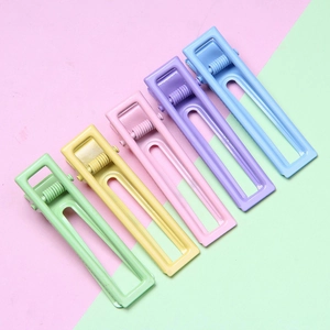 Lot de 5 barrettes à cheveux rectangulaires évidées aux couleurs macaron mates