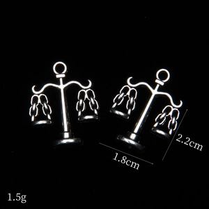 Vintage silver balance scale alloy pendant for DIY jewelry making 2.2cm height