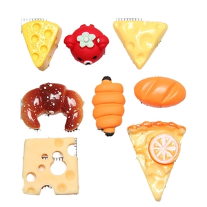 Miniature resin food collection with realistic bread cakes and cheese for dollhouse decor