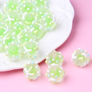 Perline di vetro 8mm stile pittura a inchiostro con motivi floreali per bracciali DIY
