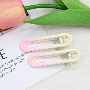 Lot de barrettes à cheveux ondulées dégradé rose pour femmes style vacances balnéaires