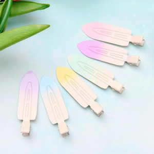 Lot de 6 barrettes à cheveux en forme de feuille avec dégradé de couleurs pastel