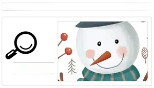 Macro detail of snowman holiday decal showing fine hand-drawn texture and vibrant colors