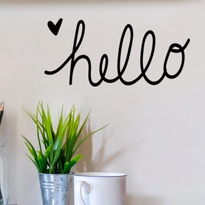 Sticker Mural Citation Anglaise Hello Style Nordique Décor Coeur Inspirant Pour Chambre Salon Bureau Mural Imperméable en Vinyle