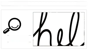Détail de la calligraphie noire 'hel' sur l'autocollant mural décoratif blanc de style