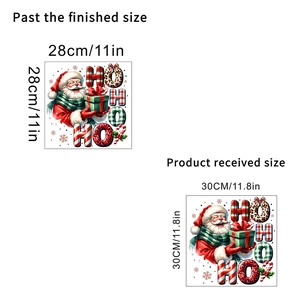 Santa Claus Christmas wall decal with HO HO HO lettering and snowflake accents