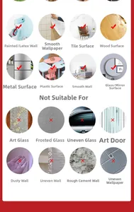 Surface suitability guide for Santa Christmas window decals on various wall textures