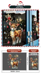 Christmas reindeer static window sticker set measuring 20x30cm for festive glass decor
