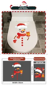 Detailed size specifications for Christmas snowman wall sticker with 30x30cm sheet size