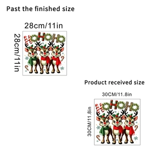 Christmas reindeer wall stickers with Ho Ho Ho holiday text and snowflake decorations