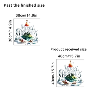 Merry Christmas electrostatic glass stickers featuring Santa and reindeer on white background