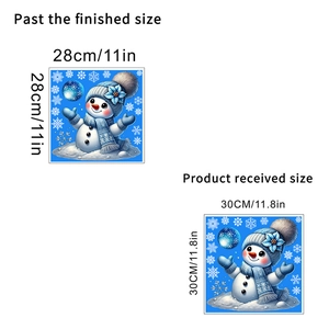 Size comparison of snowman Christmas static stickers for window and glass decor