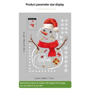Weihnachten Schneemann und Schneeflocken Fensteraufkleber für festliche Glasdeko