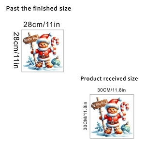 Christmas gingerbread man and North Pole sign self-adhesive wall sticker for home decor