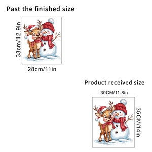 Christmas snowman and elk self-adhesive wall stickers with detailed size dimensions