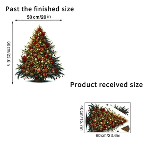 Self-adhesive Christmas tree wall sticker with ornaments and red bows for home decor