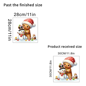 Dimensions détaillées des stickers muraux de Noël autocollants Bonhomme et Pain d'épices