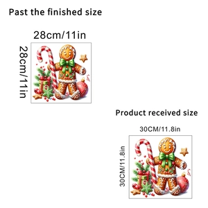 Christmas gingerbread man wall sticker size dimensions 30x30cm for festive home decoration