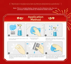 Installation guide for Lunar New Year window stickers with step-by-step instructions