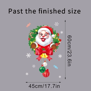 Détail de l'autocollant de Noël Père Noël avec dimensions de 60x45cm pour les fenêtres