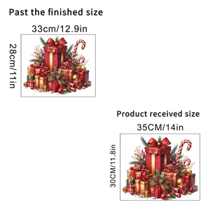 Christmas wall stickers set with red gift boxes and berry motifs on white background