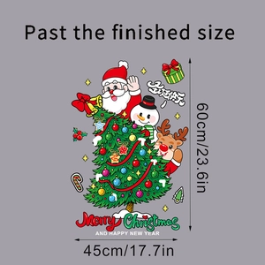 Stickers de Noël Père Noël et renne avec dimensions 60x45cm pour vitrine de fête