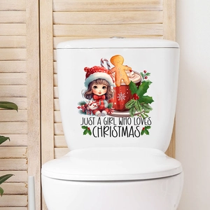 Christmas Gingerbread Man and girl wall stickers for home holiday decoration