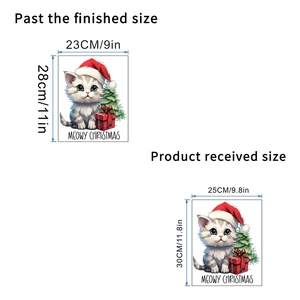 Christmas cat wall sticker with Santa hat and pine tree decal for home holiday decoration