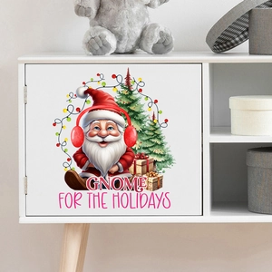 Christmas Gnome Wall Sticker PVC Waterproof Holiday Decal Gnome For The Holidays Santa Tree Decoration For Living Room Bathroom Home Decor