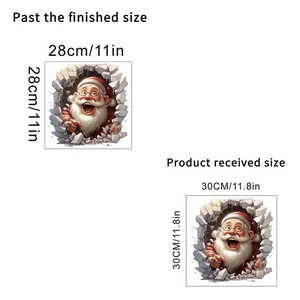 3D Kerstman muursticker met gebroken muureffect voor kerstversiering in huis