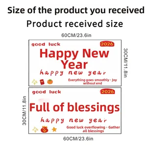 Size chart showing 60x30cm dimensions for 2026 Year of the Snake static window clings
