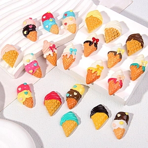 Detaillierte Sammlung von 3D-Eiscreme-Anhängern aus Harz für DIY-Handwerk und Gehäuse