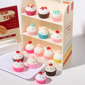 Ensemble de mini cupcakes en résine avec présentoir pour loisirs créatifs et DIY