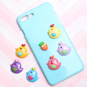 DIY cartoon chicken resin charms and carrot accessories for cute phone case decoration