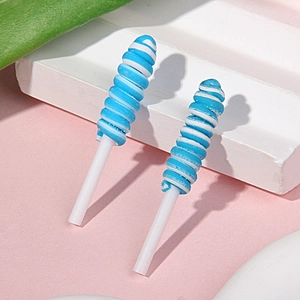Blau-weiße Spiralton-Lutscheranhänger für DIY-Haarschmuck und Bastelarbeiten