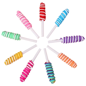 Bunte Ton-Lutscher-Anhänger in 9 Farben für DIY-Handwerk und Haarschmuck-Zubehör
