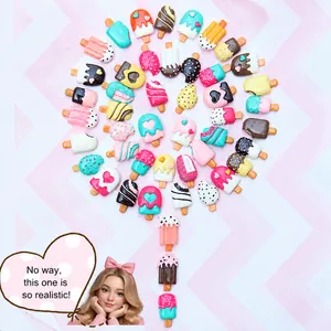 DIY simulation ice cream resin charms for crafts in various colors and shapes