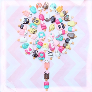 Detailed creative lollipop layout of colorful resin ice cream popsicle DIY accessories
