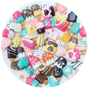DIY colorful resin popsicle and ice cream charms for phone case and hair accessories