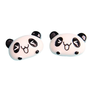 Cute cartoon panda resin charms for DIY phone cases and handmade hair accessories