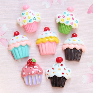 Simulation Lebensmittel Cupcake Harz Flatback Charms Für DIY Handyhülle Dekoration Miniatur Nachtisch Kuchen Handarbeit Materialien