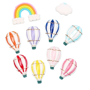 Ciondoli in resina con mongolfiera e arcobaleno per decorazione cover e accessori
